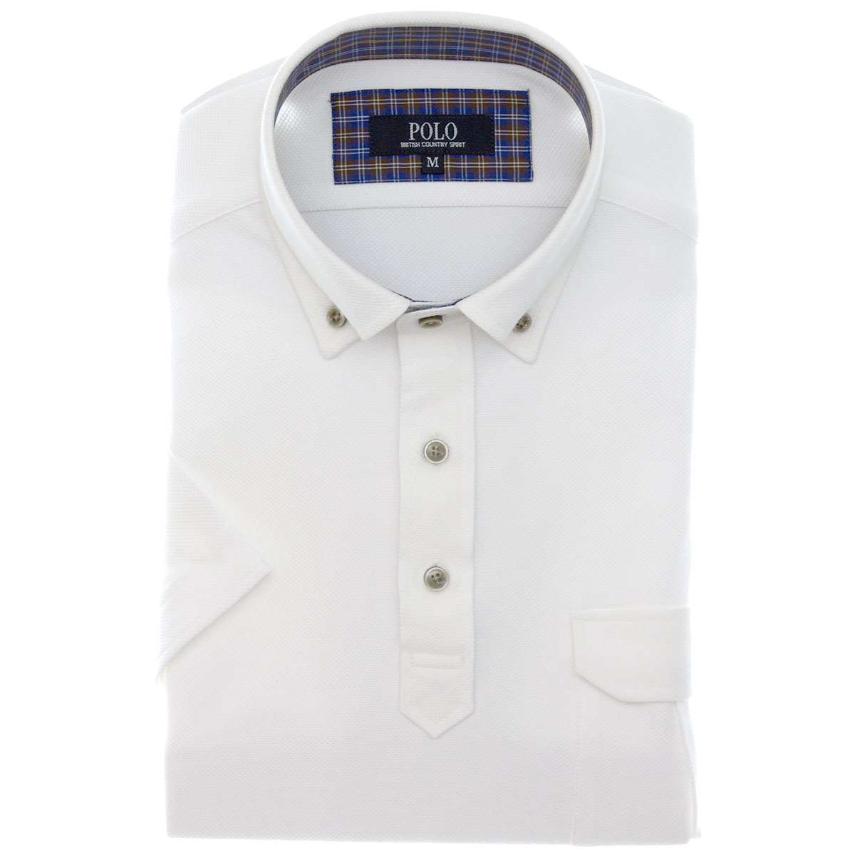 POLO B.C.S. 半袖ショートカラーボタンダウン ホワイト ワイシャツ