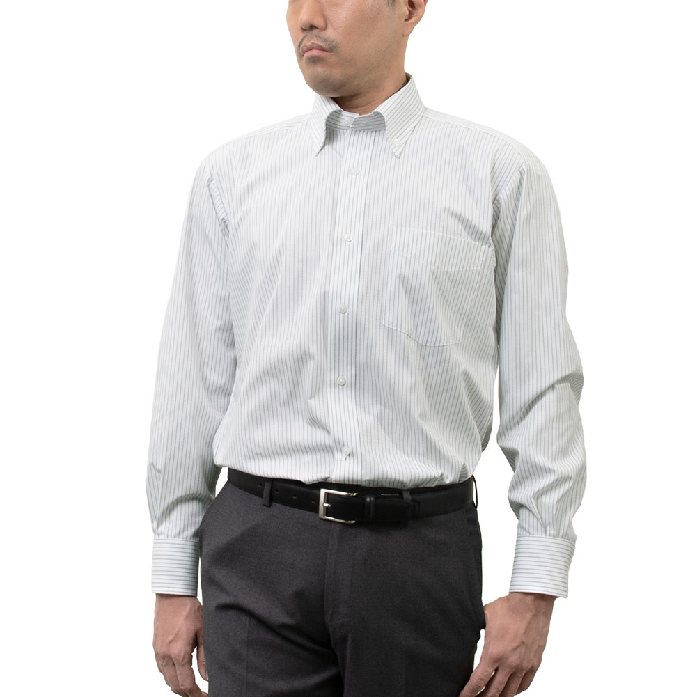 ワイシャツ ストライプ グレー ストライプ ELLE HOMME｜CHOYA SHIRT