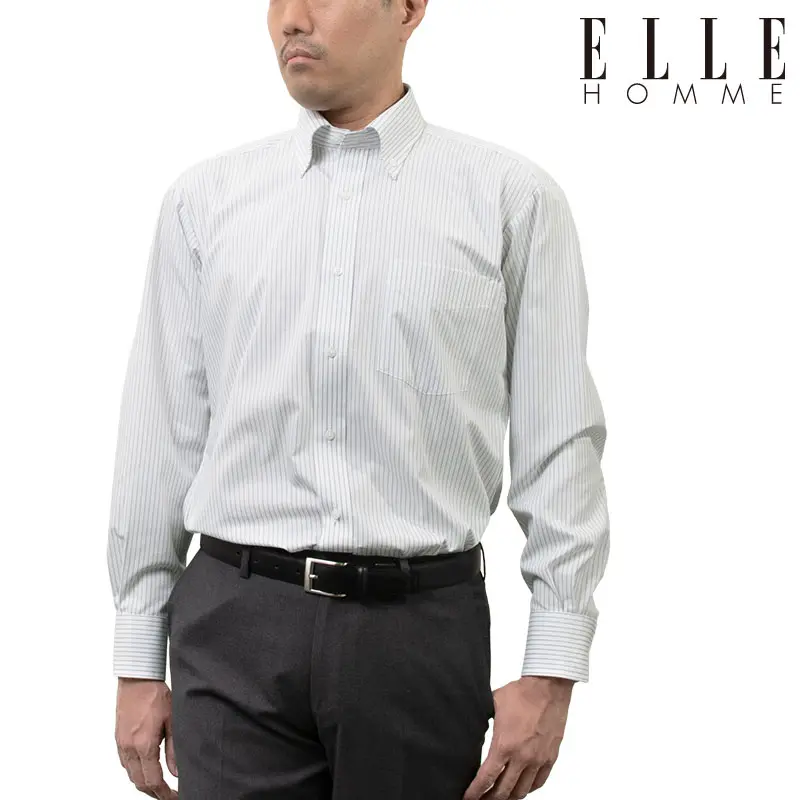 ワイシャツ ストライプ グレー ストライプ ELLE HOMME｜CHOYA SHIRT