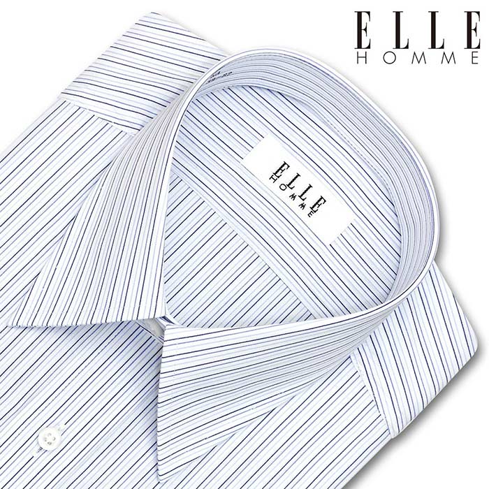 ELLE HOMME 長袖レギュラーカラー ブルー ワイシャツ