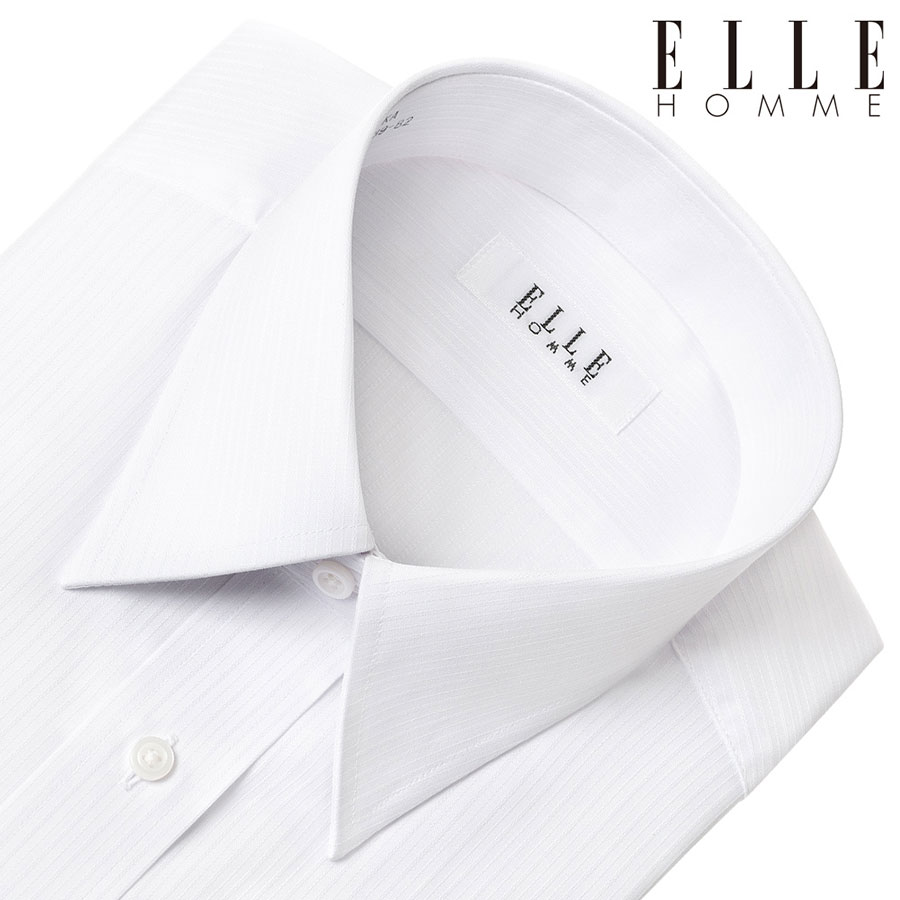 ワイシャツ ホワイト ドビー ELLE HOMME