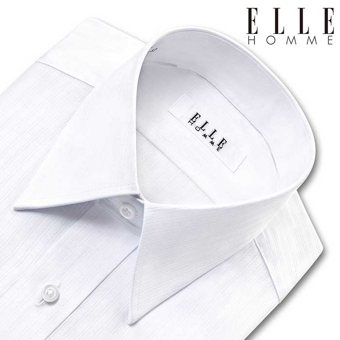 ELLE HOMME 長袖レギュラーカラー ホワイト ワイシャツ