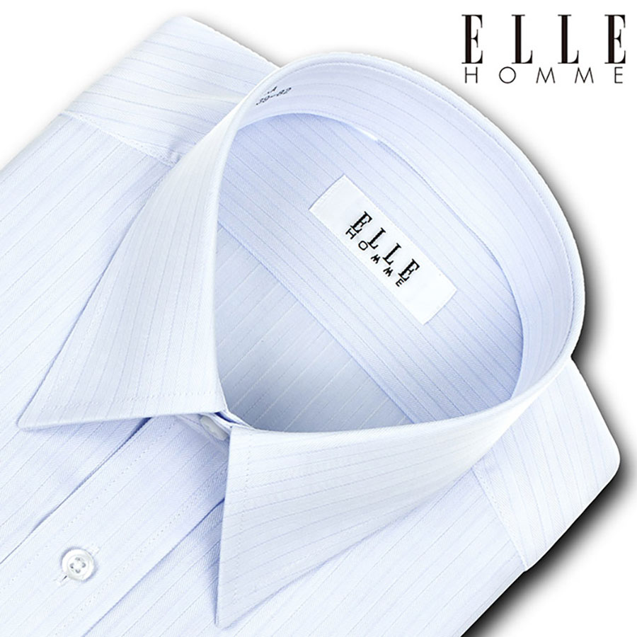ELLE HOMME 長袖レギュラーカラー ブルー ワイシャツ