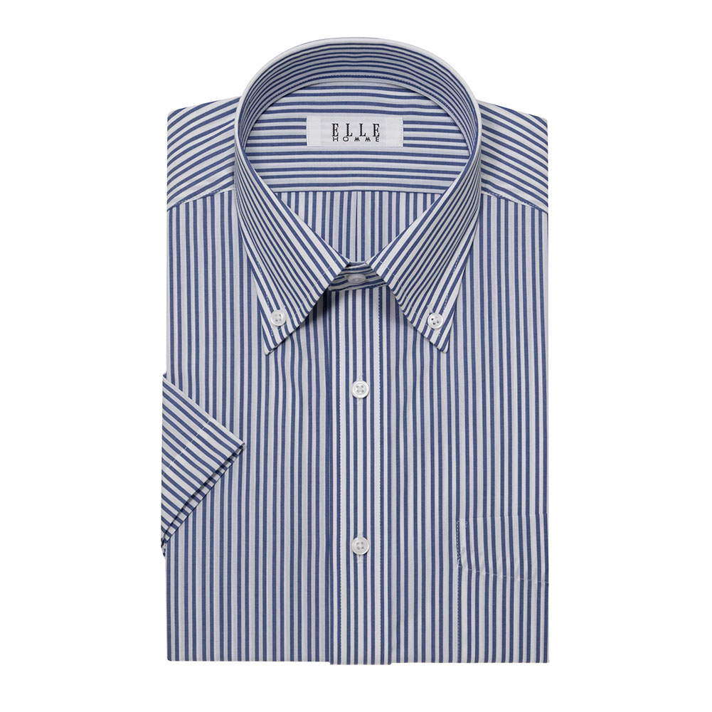 半袖ワイシャツ ストライプ ブルー CoolMax ELLE HOMME｜CHOYA SHIRT