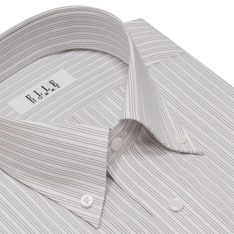 半袖ワイシャツ ストライプ グレー ひやっとクール ELLE HOMME｜CHOYA