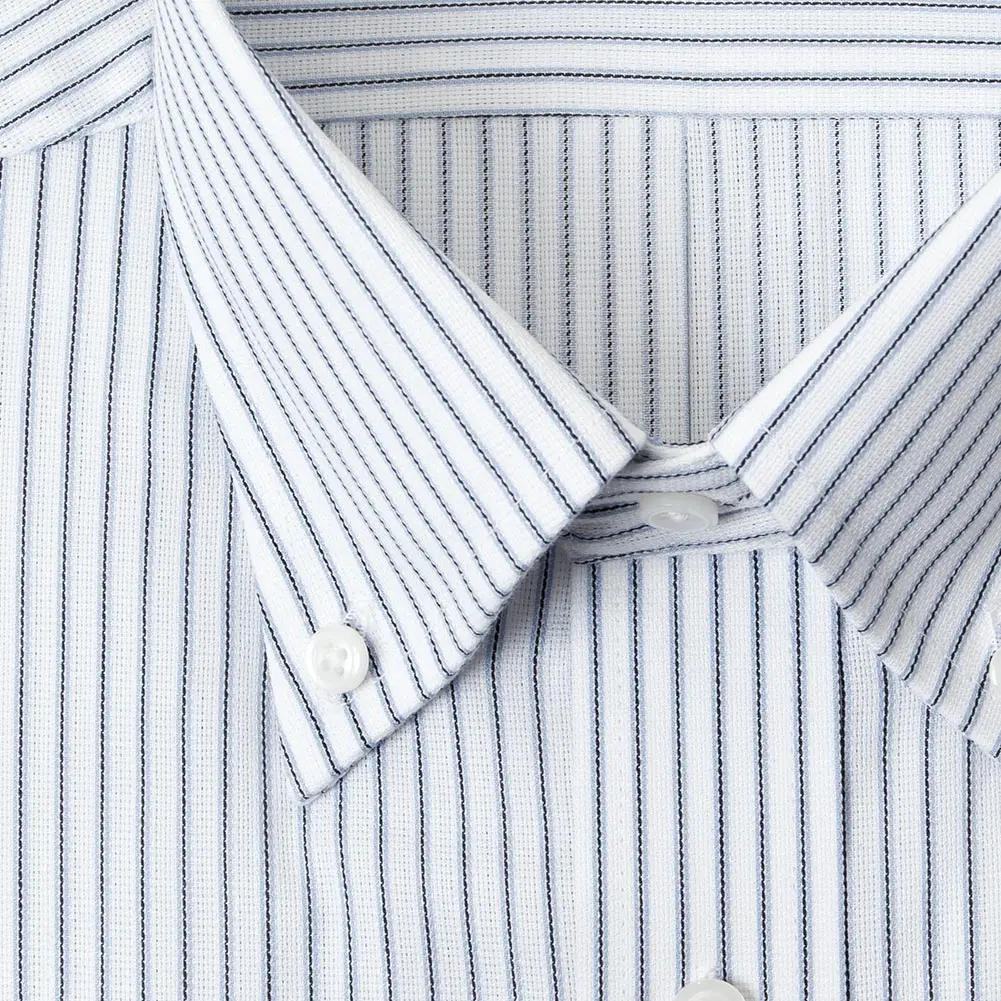 半袖ワイシャツ ストライプ グレー ひやっとクール ELLE HOMME