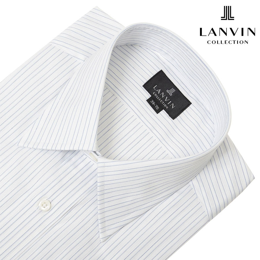 ワイシャツ ストライプ ブルー LANVIN