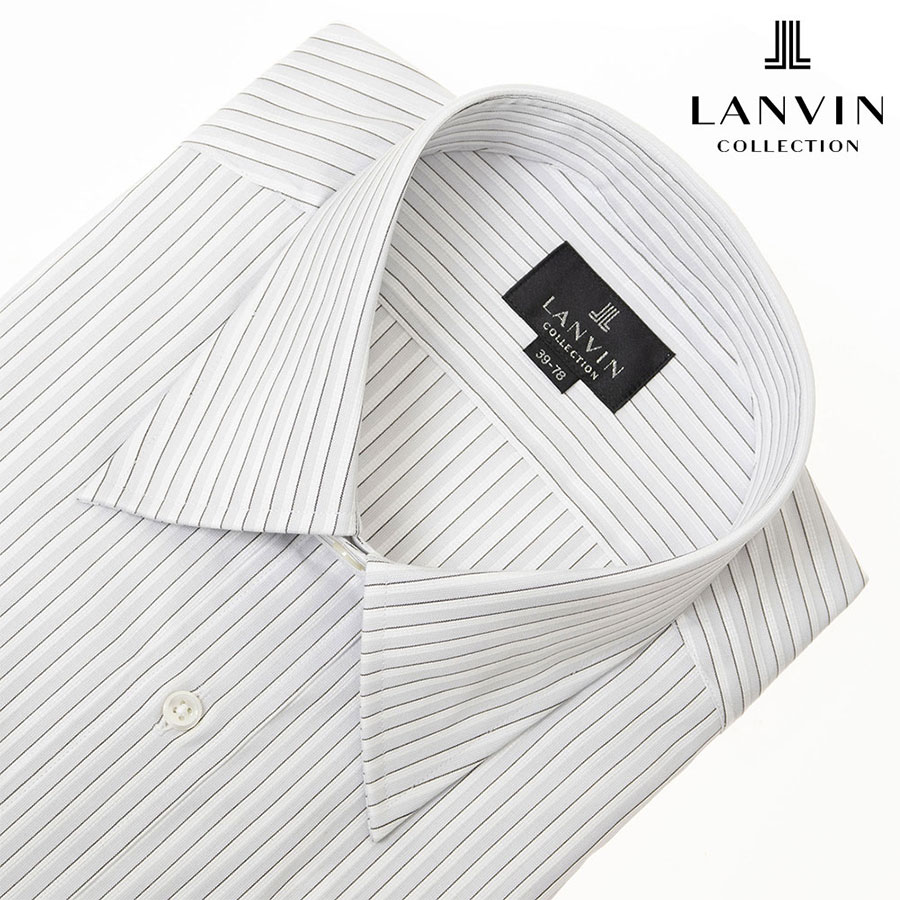 ワイシャツ ストライプ グレー LANVIN