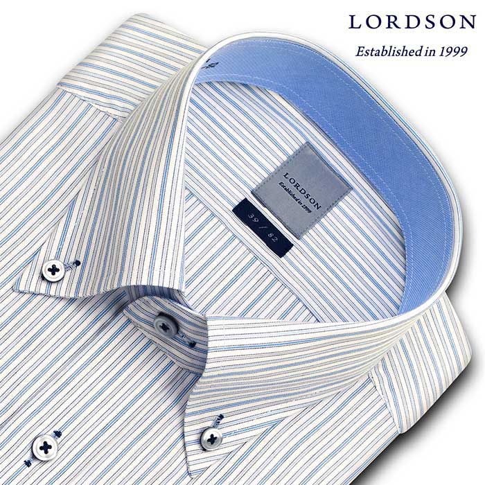 LORDSON 長袖ボタンダウン ブルー ワイシャツ