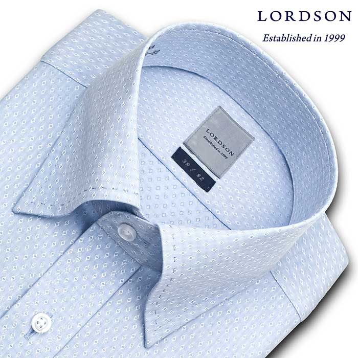 LORDSON 長袖スナップダウン ブルー ワイシャツ