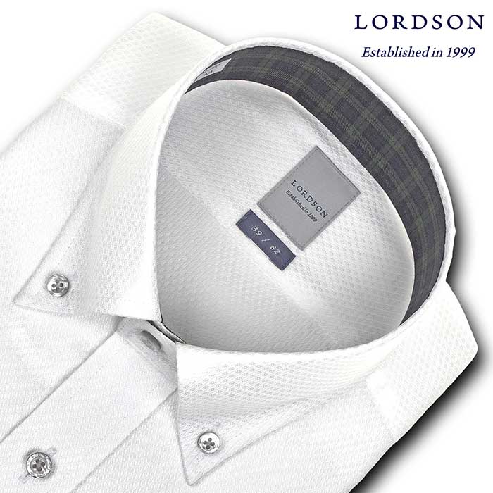 LORDSON 長袖ボタンダウン ホワイト ワイシャツ