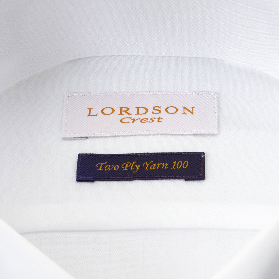 長袖ボタンダウン ホワイト ワイシャツ スリムフィット LORDSON Crest