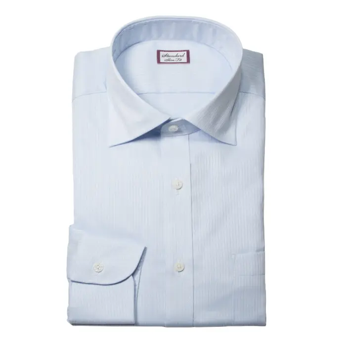 ワイシャツ スリムフィット ストライプ ブルー ドビー ｜CHOYA SHIRT