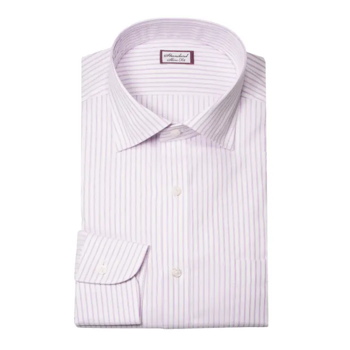 ワイシャツ スリムフィット ストライプ パープル ｜CHOYA SHIRT