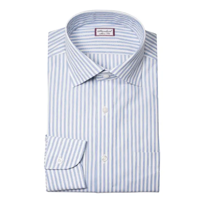 ワイシャツ スリムフィット ストライプ ブルー ｜CHOYA SHIRT