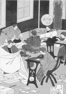 CHOYAの歴史画像：前割れ式シャツ生産